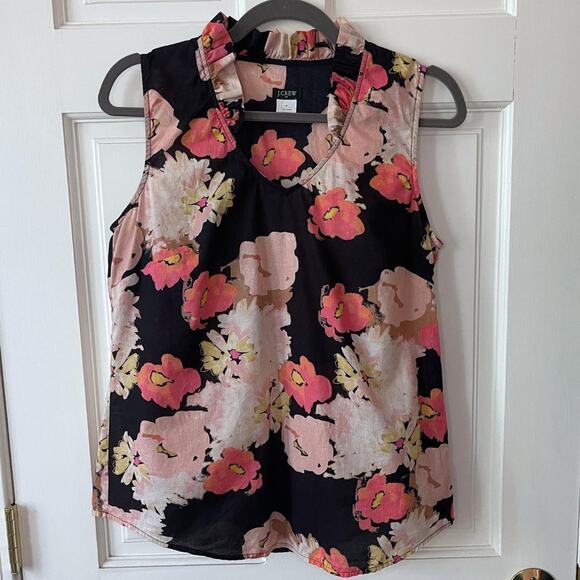 J.Crew Multi Floral Sleeveless Blouse Womens Size 6 - Picture 7 of 7
